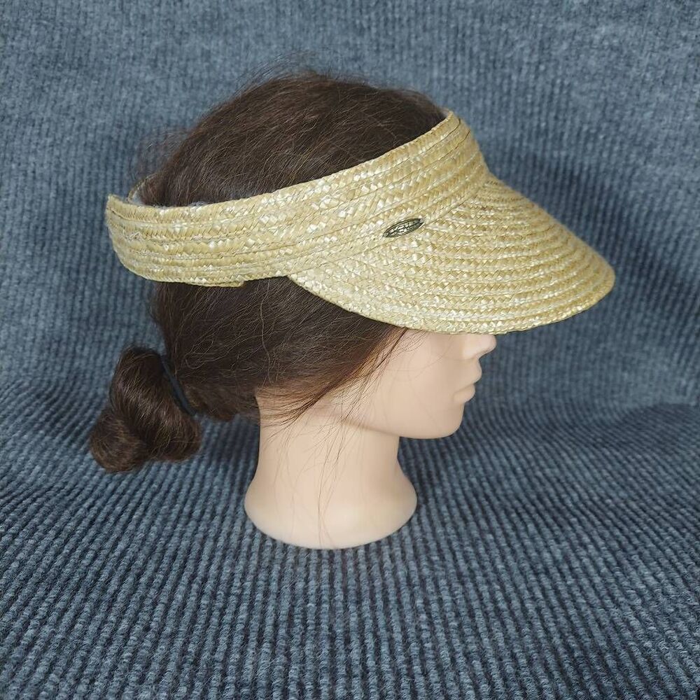 Scala Rattan Straw Visor Adjustable Wide Brim Sun… - image 4